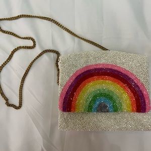 Tiana beaded rainbow purse with chain